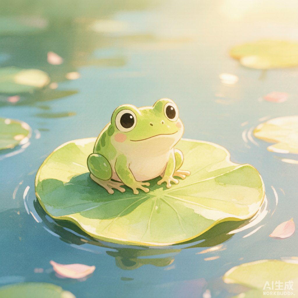 小青蛙的绿荷叶